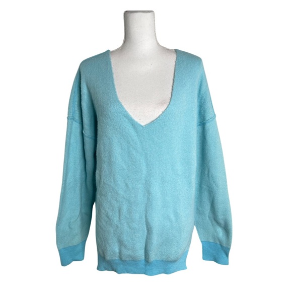 Free People Sweater Weather Oversized V Neck Sweater XS NWT - Picture 1 of 14